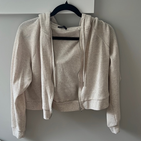 Dynamite beige waffle zip up - Picture 2 of 4